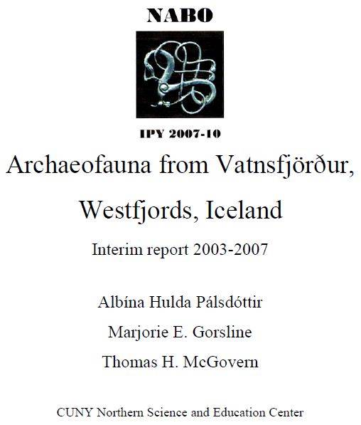 Archaeofauna from Vatnsfjörður, Westfjords, Iceland