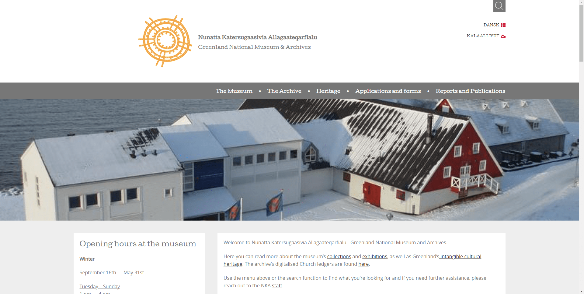 Screenshot: Greenland National Museum and Archives