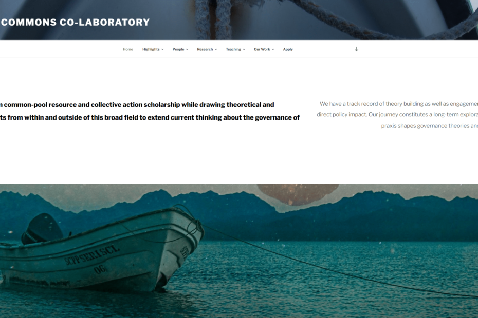 Screenshot of Coasts and Commons Co-Laboratory website