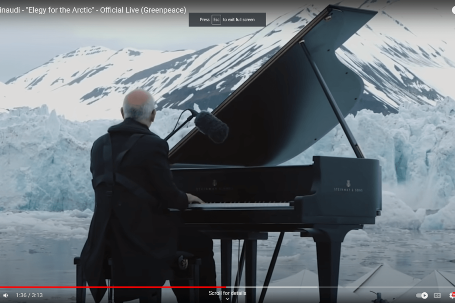 Ludovico Einaudi performs an original piece "Elegy for the Arctic", on the Arctic Ocean to call for its protection, on June 17th, 2016