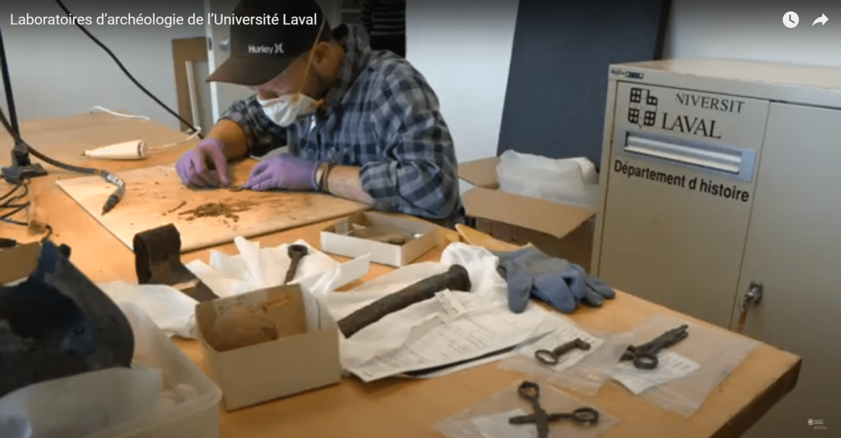 YouTube video screenshot: Laboratoires d’archéologie de l’Université Laval.