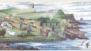 Drawing of a Viking settlement.