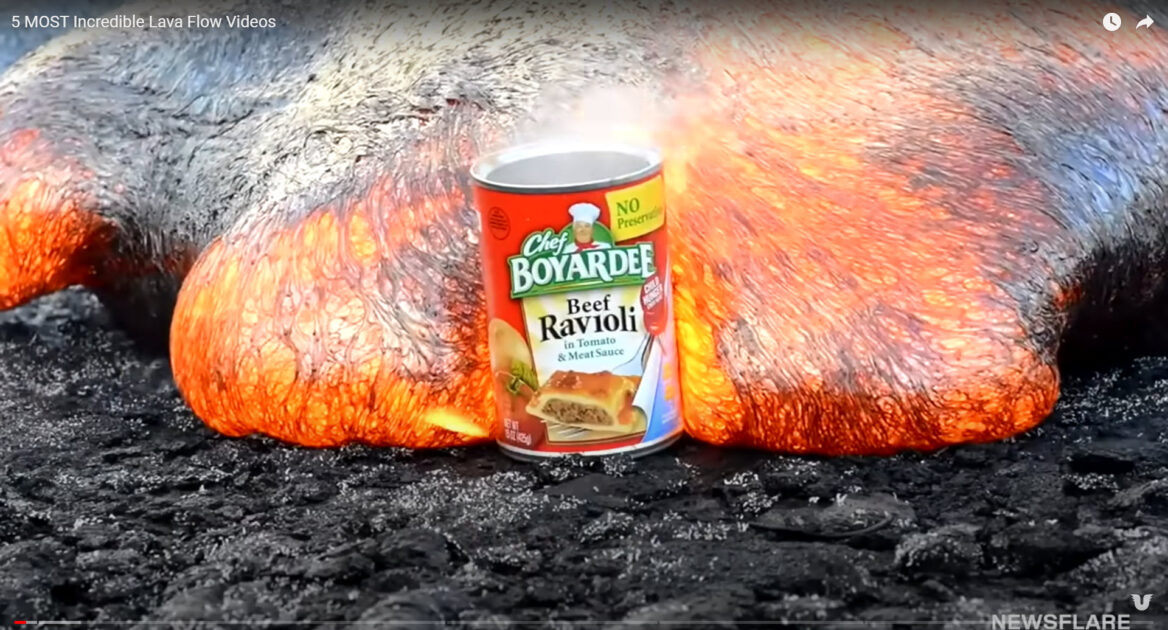 Video thumbnail from '5 Most Incredible Lava Flow Videos', by Underworld, via YouTube