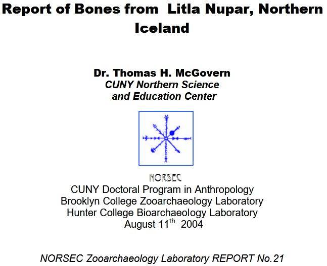 Report of Bones from Litla Nupar,