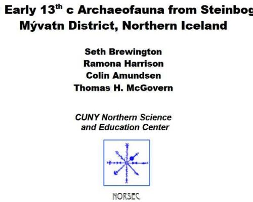 Steinbogi Zooarchaeology Report Feb 2004 NORSEC 13 1 An Early 13th c Archaeofauna from Steinbogi, Mývatn District, Northern Iceland