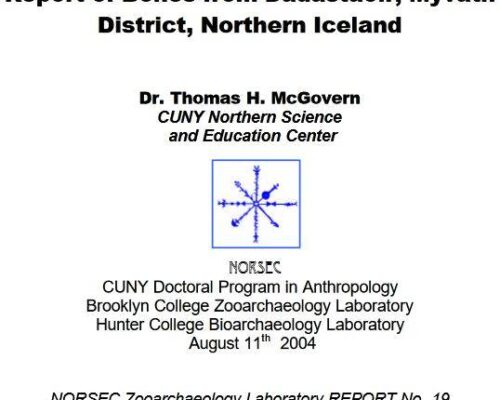 Report of Bones from Dadastaðir, Mývatn District, Northern Iceland