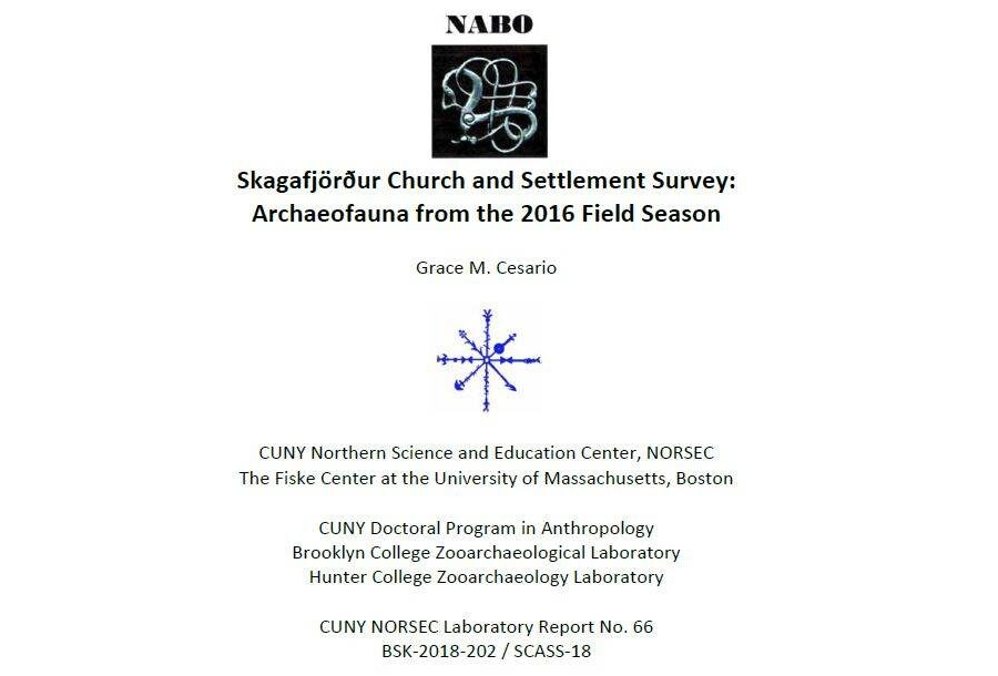 Skagafjörður Church and Settlement Survey: Archaeofauna from the 2016 Field Season