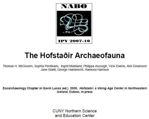 The Hofstaðir Archaeofauna