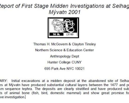 Report of First Stage Midden Investigations at Selhagi, Mývatn 2001