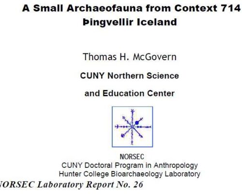 A Small Archaeofauna from Context 714 Þingvellir Iceland