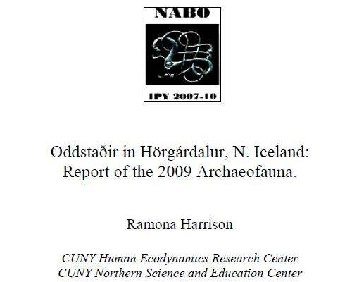 Oddstaðir in Hörgárdalur, N. Iceland: Report of the 2009 Archaeofauna.
